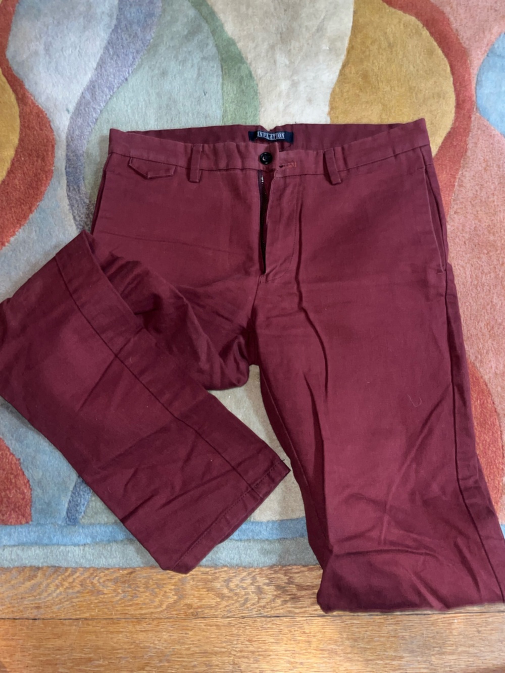 Men's Burgundy Stretch Chino Pants